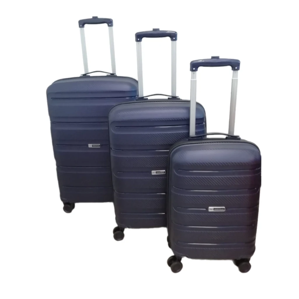 Vegmann Polipropilen (PP) Atlas Lacivert 3lü Valiz Seti