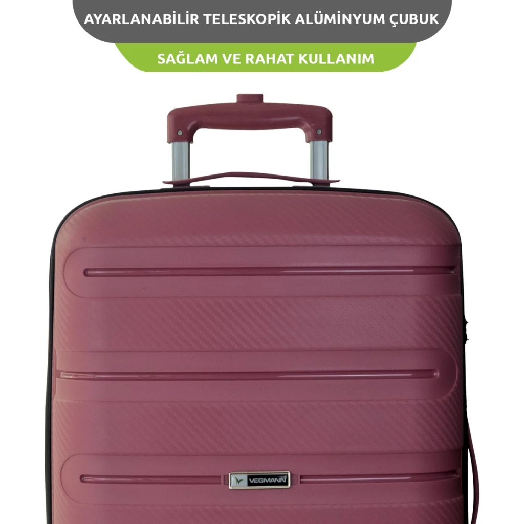 Vegmann Polipropilen (PP) Atlas Mürdüm 3lü Valiz Seti