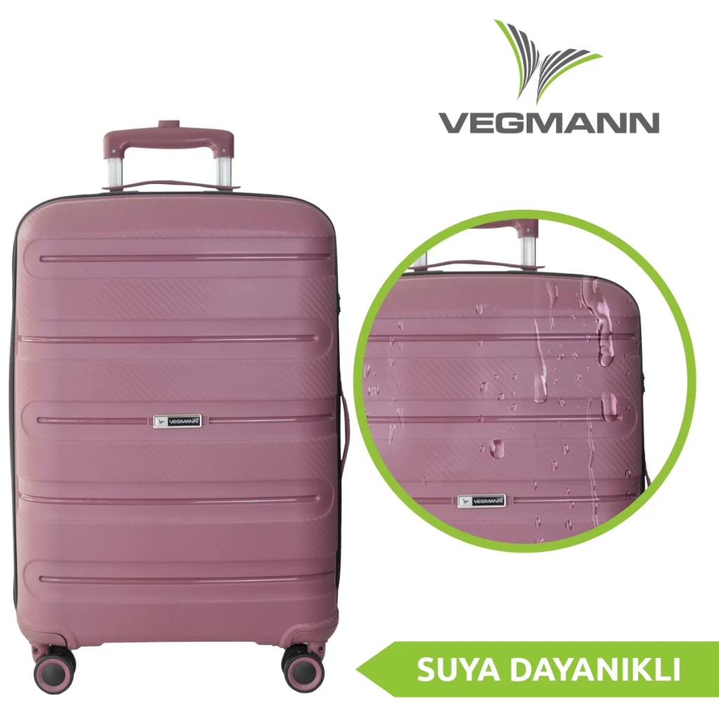 Vegmann Polipropilen (PP) Atlas Mürdüm 3lü Valiz Seti