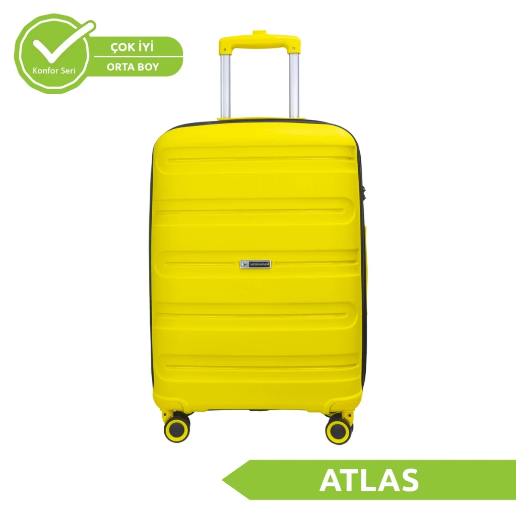 Vegmann Polipropilen (PP) Atlas Sarı Orta Boy Valiz