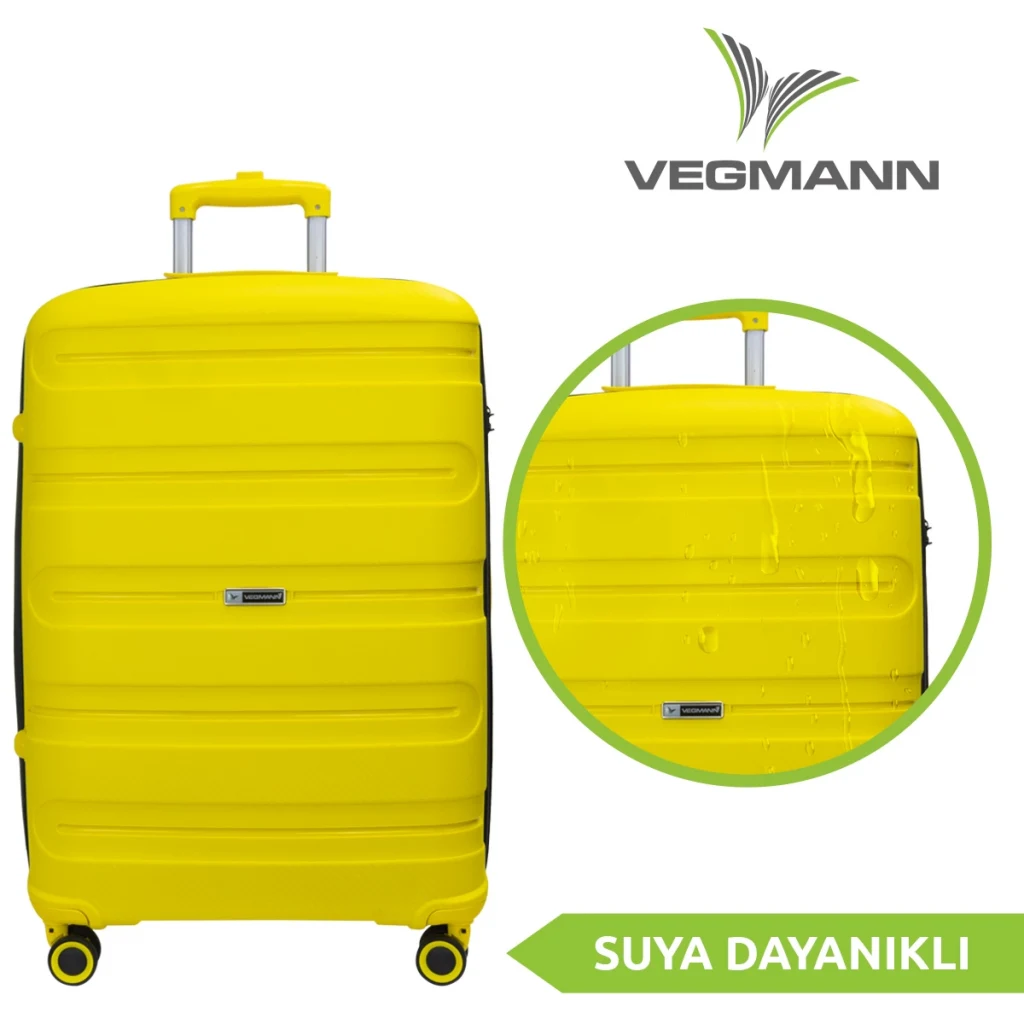 Vegmann Polipropilen (PP) Atlas Sarı Orta Boy Valiz