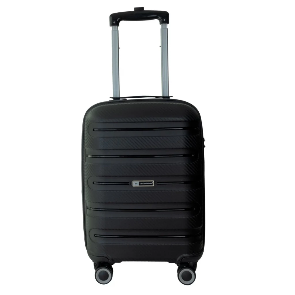 Vegmann Polipropilen (PP) Atlas Siyah Kabin Boy Valiz