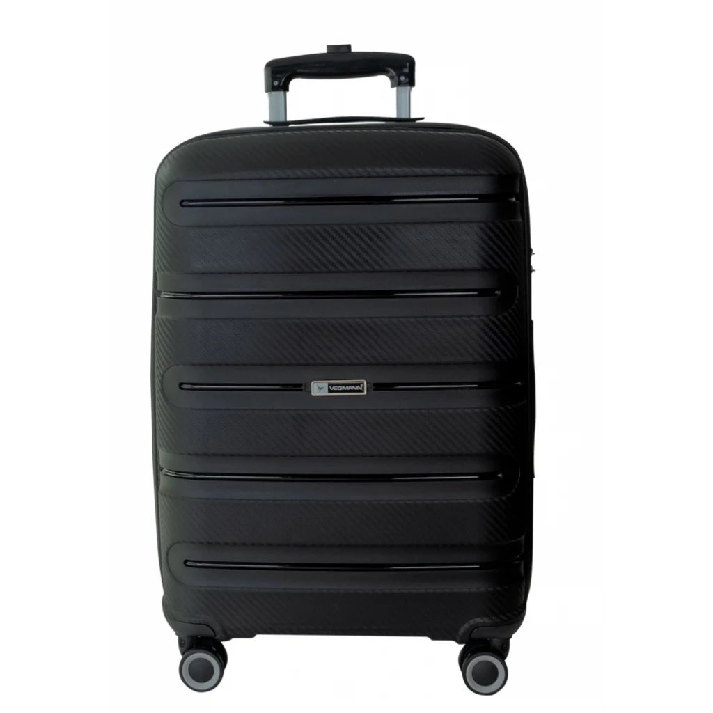 Vegmann Polipropilen (PP) Atlas Siyah Orta Boy Valiz