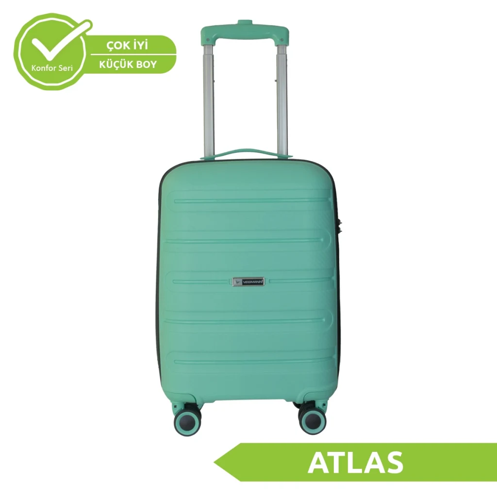 Vegmann Polipropilen (PP) Atlas Su Yeşili Kabin Boy Valiz