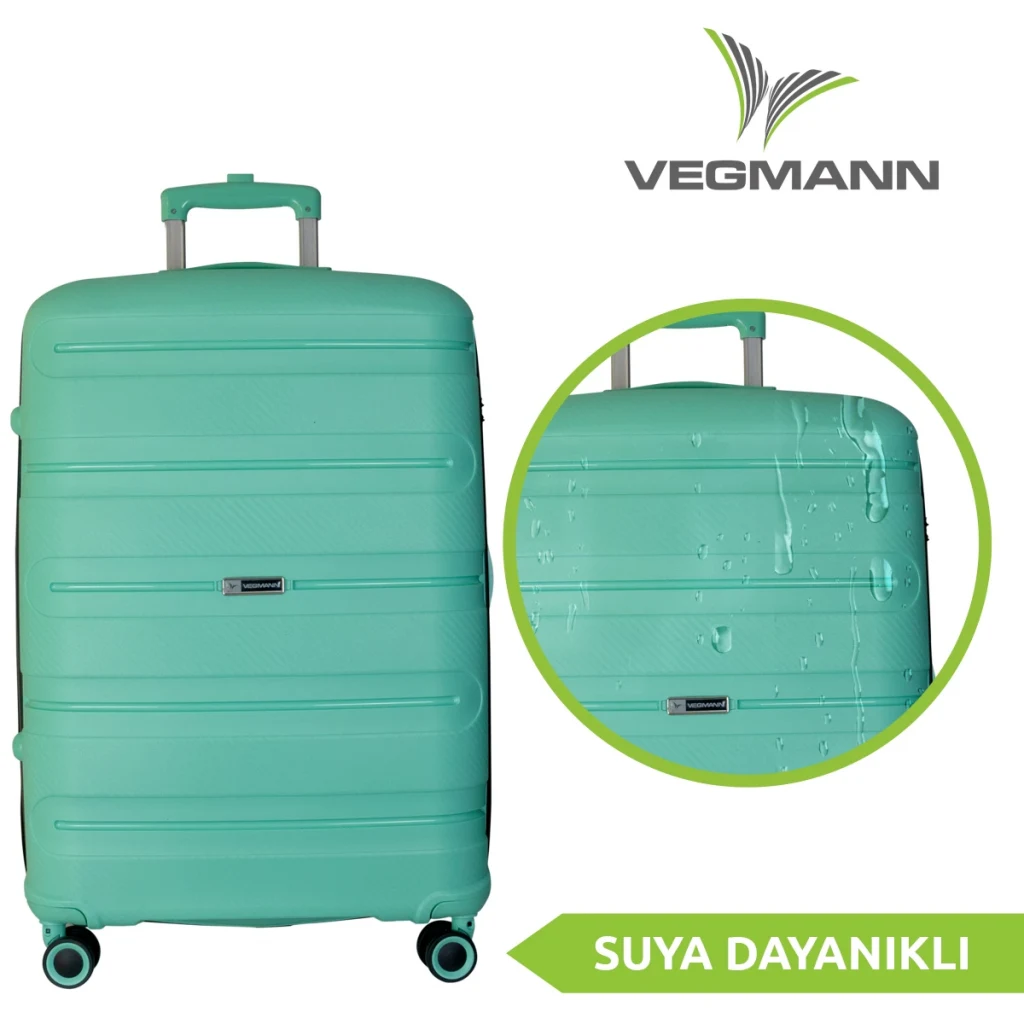 Vegmann Polipropilen (PP) Atlas Su Yeşili Orta Boy Valiz