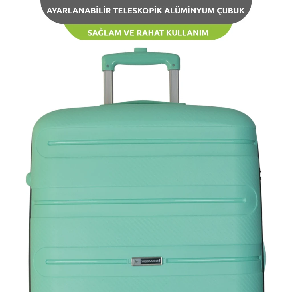 Vegmann Polipropilen (PP) Atlas Su Yeşili Orta Boy Valiz