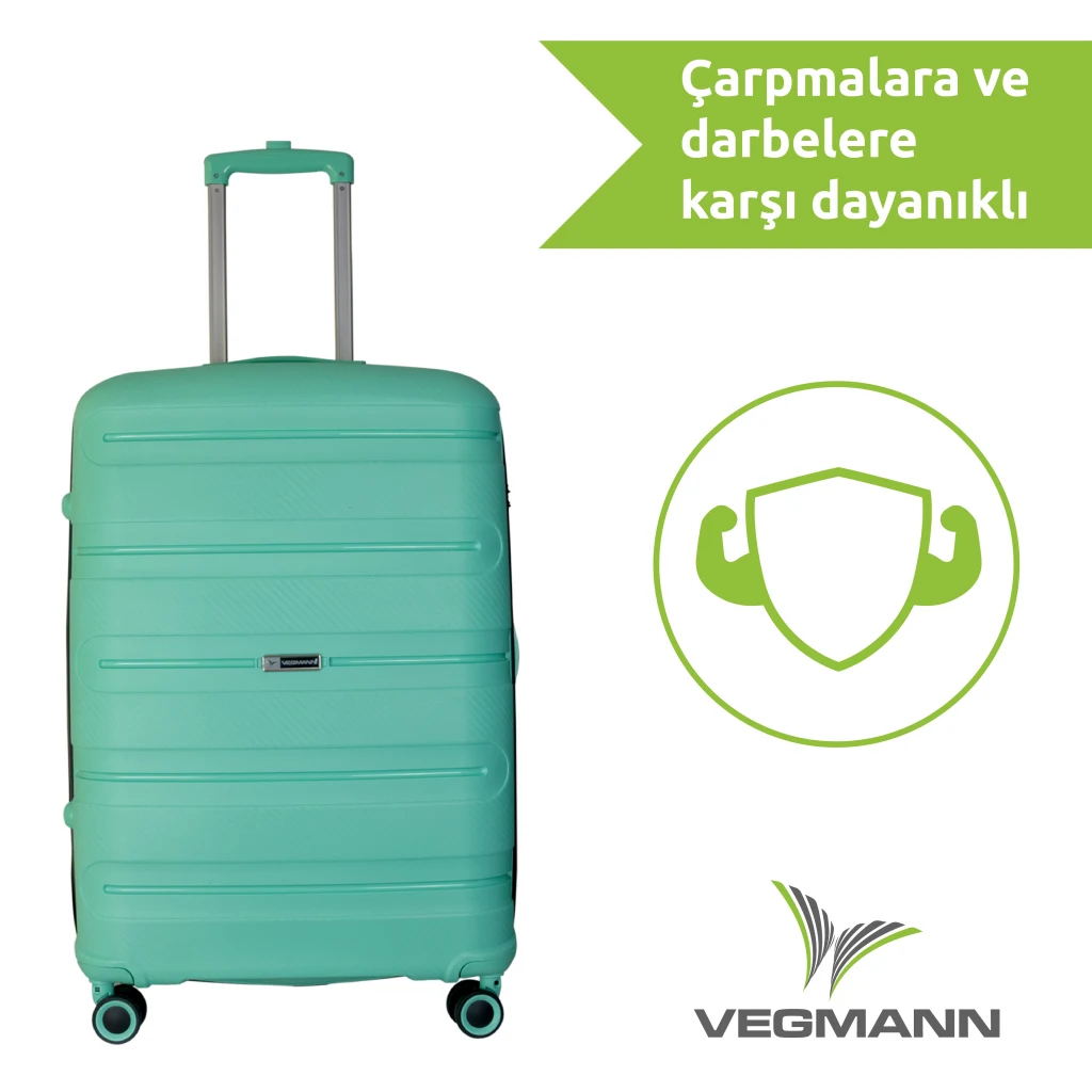 Vegmann Polipropilen (PP) Atlas Su Yeşili Orta Boy Valiz