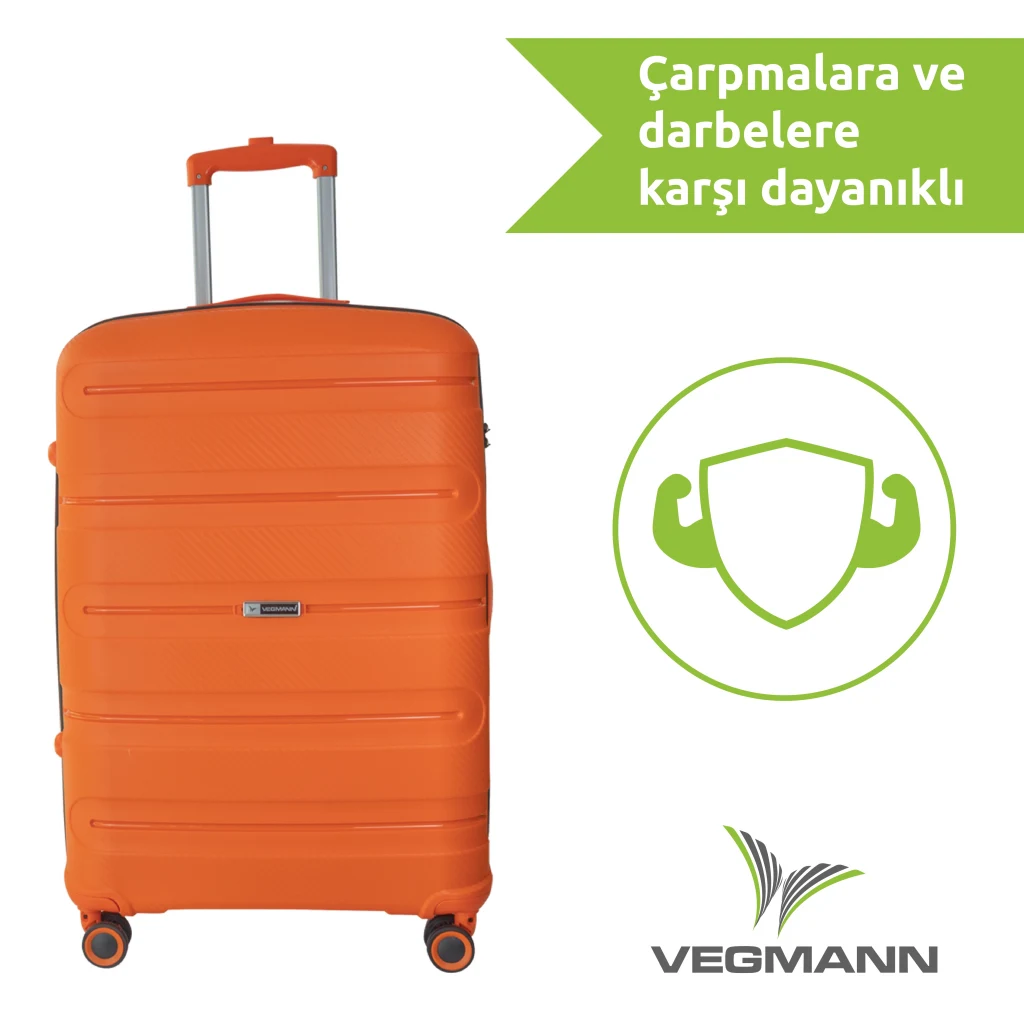 Vegmann Polipropilen (PP) Atlas Turuncu Orta Boy Valiz