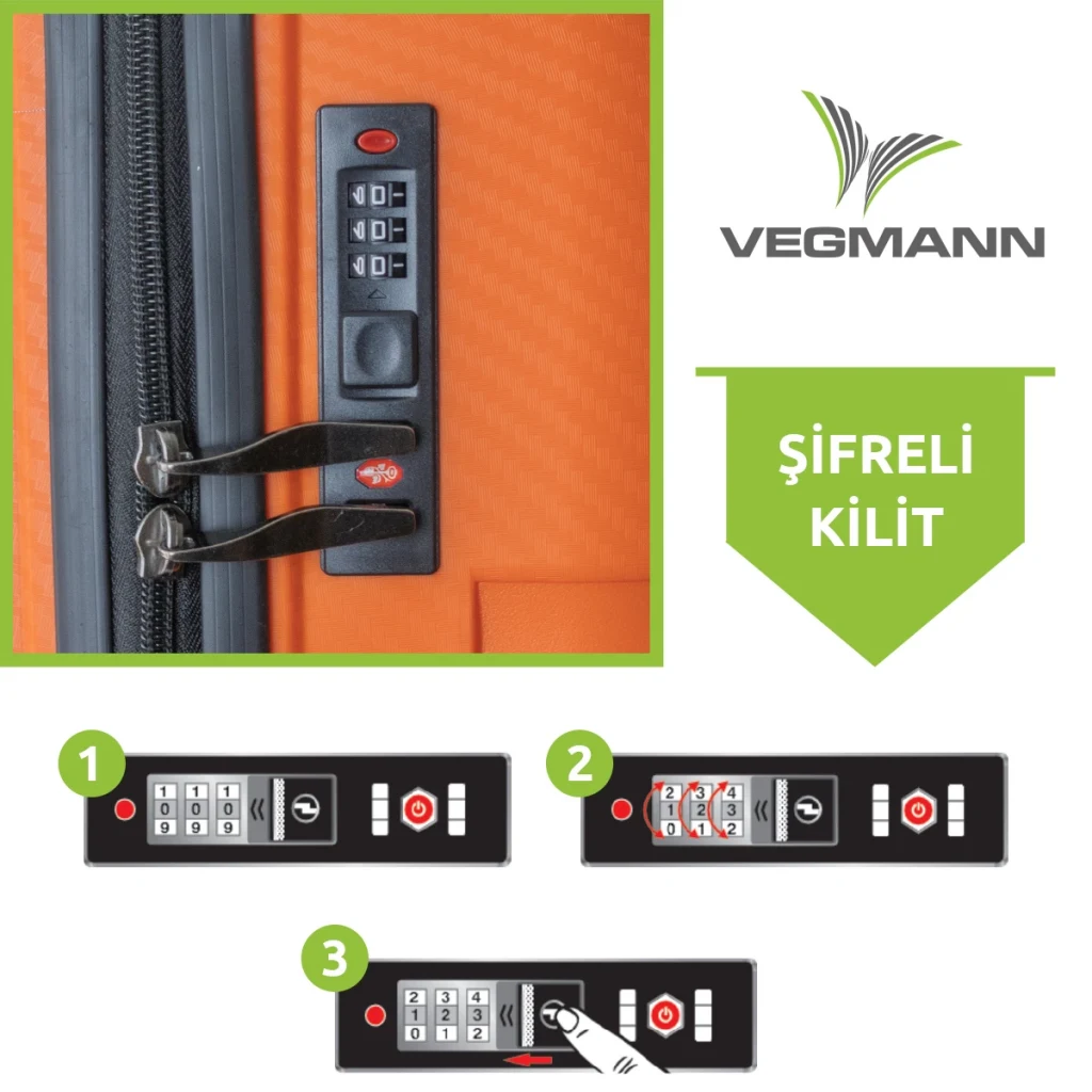 Vegmann Polipropilen (PP) Atlas Turuncu Orta Boy Valiz