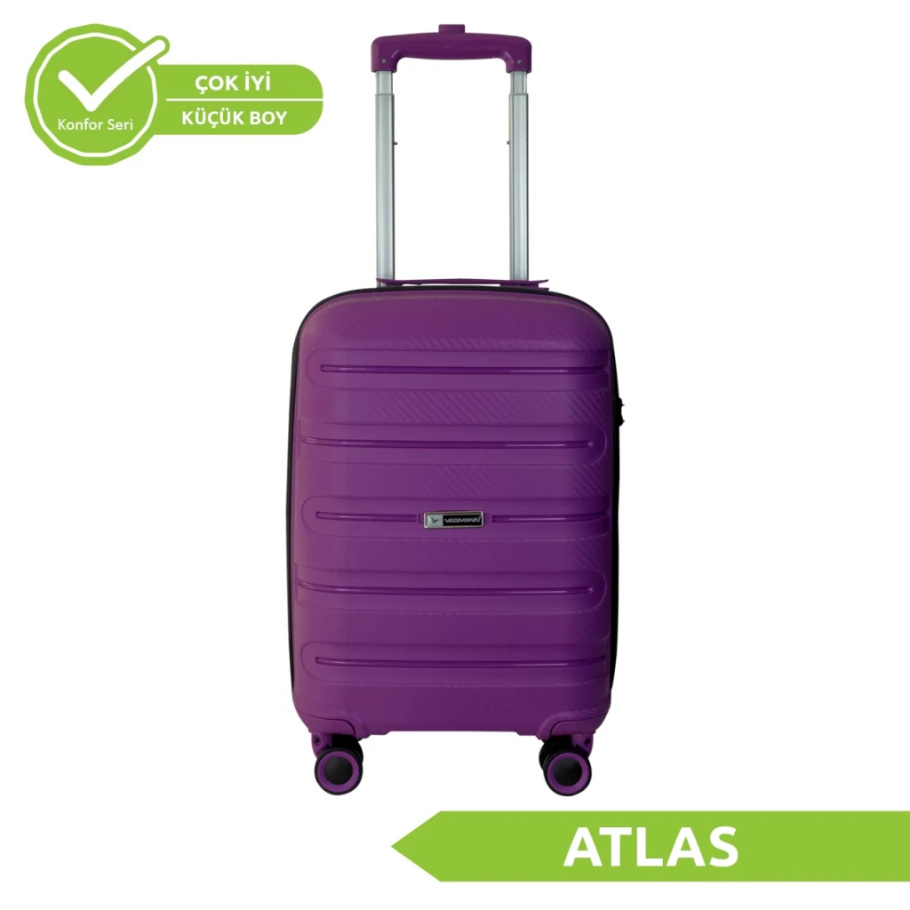Vegmann Polipropilen (PP) Atlas Violet Kabin Boy Valiz