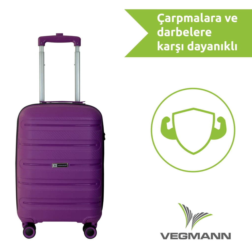 Vegmann Polipropilen (PP) Atlas Violet Kabin Boy Valiz