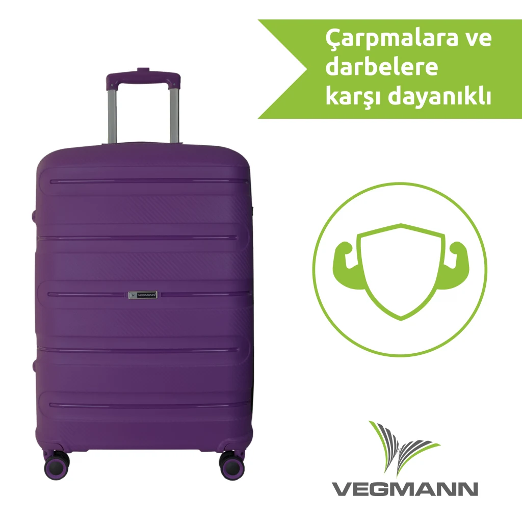 Vegmann Polipropilen (PP) Atlas Violet Orta Boy Valiz