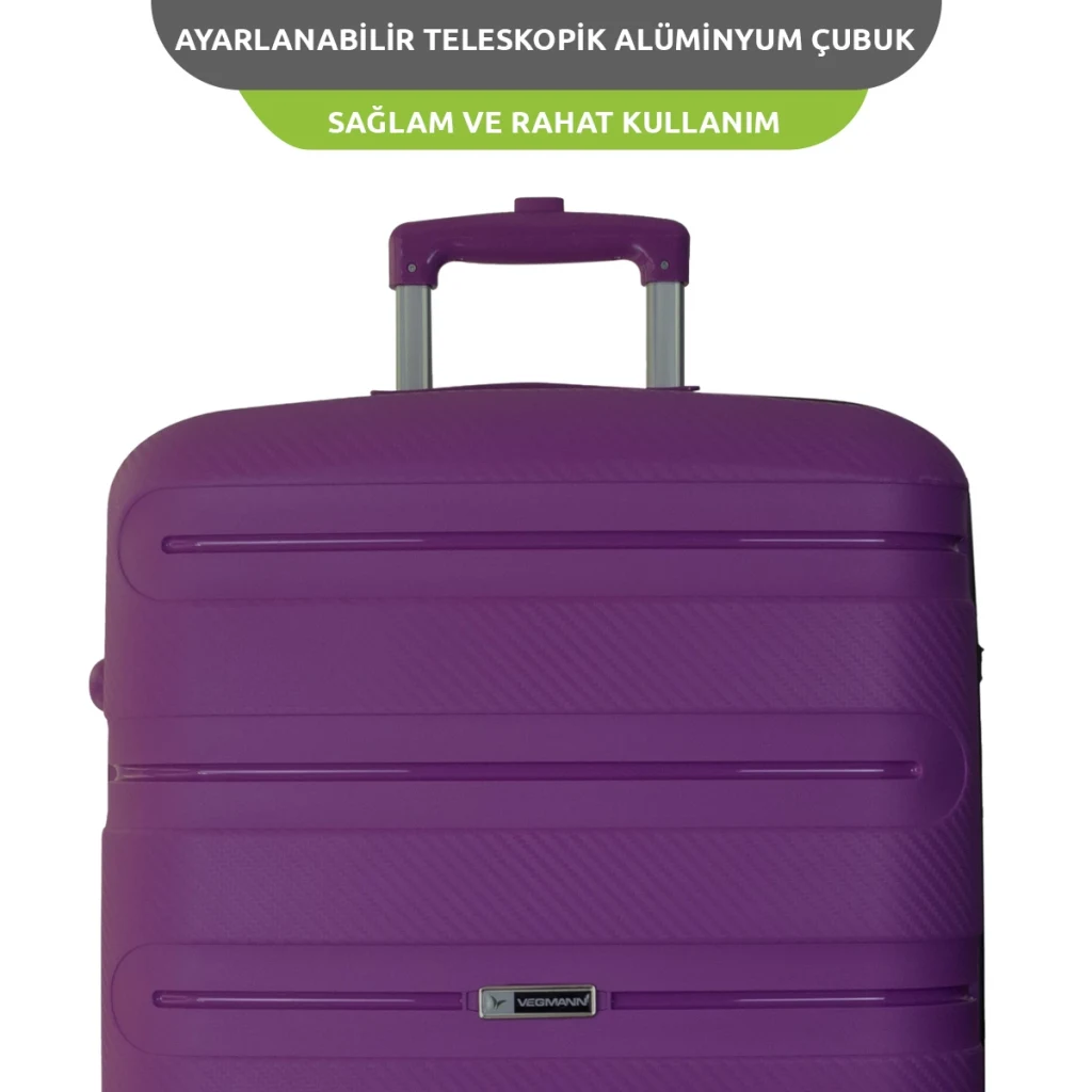 Vegmann Polipropilen (PP) Atlas Violet Orta Boy Valiz