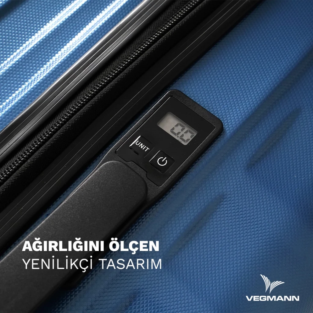 Vegmann Tartılı Scadel Su Yeşili 3 lü Valiz Seti