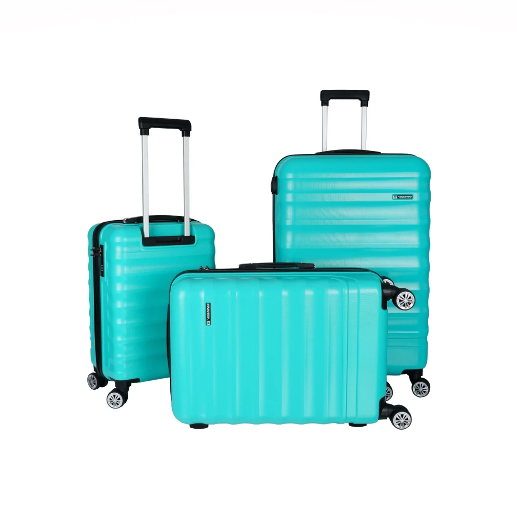 Vegmann Tartılı Scadel Su Yeşili 3 lü Valiz Seti