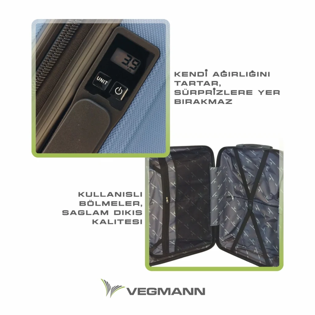 Vegmann Self-Weighed Scavel Blue Large Suitcase