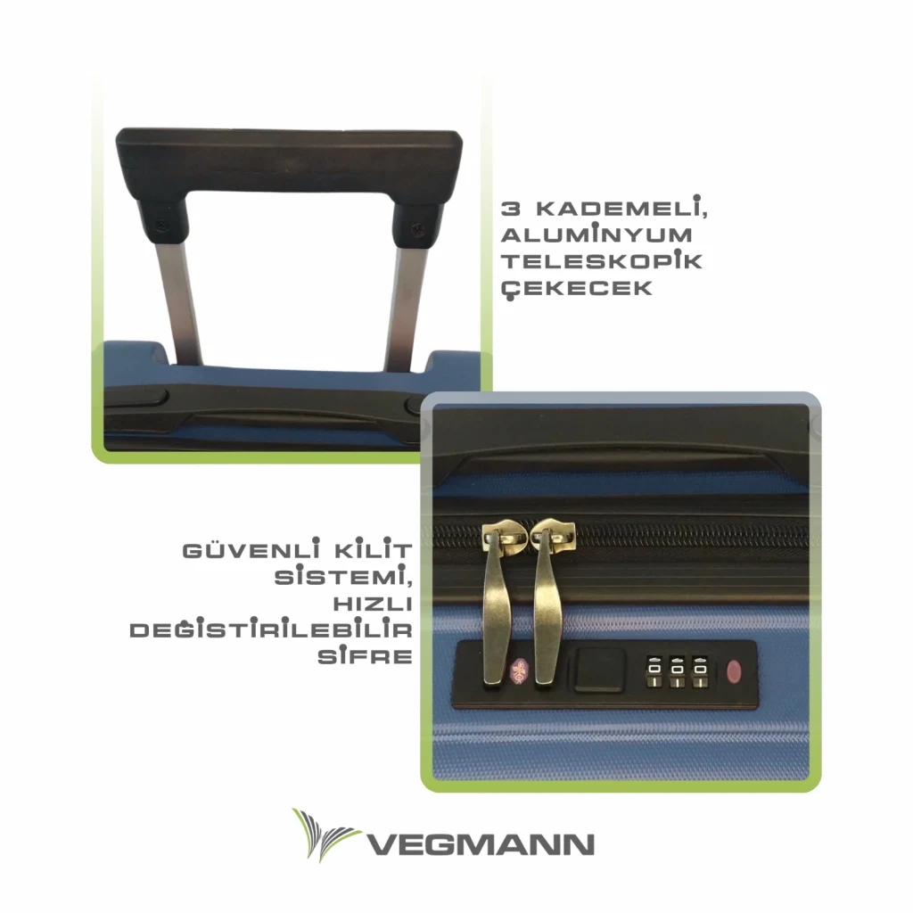 Vegmann Self-Weighed Scavel Blue Large Suitcase