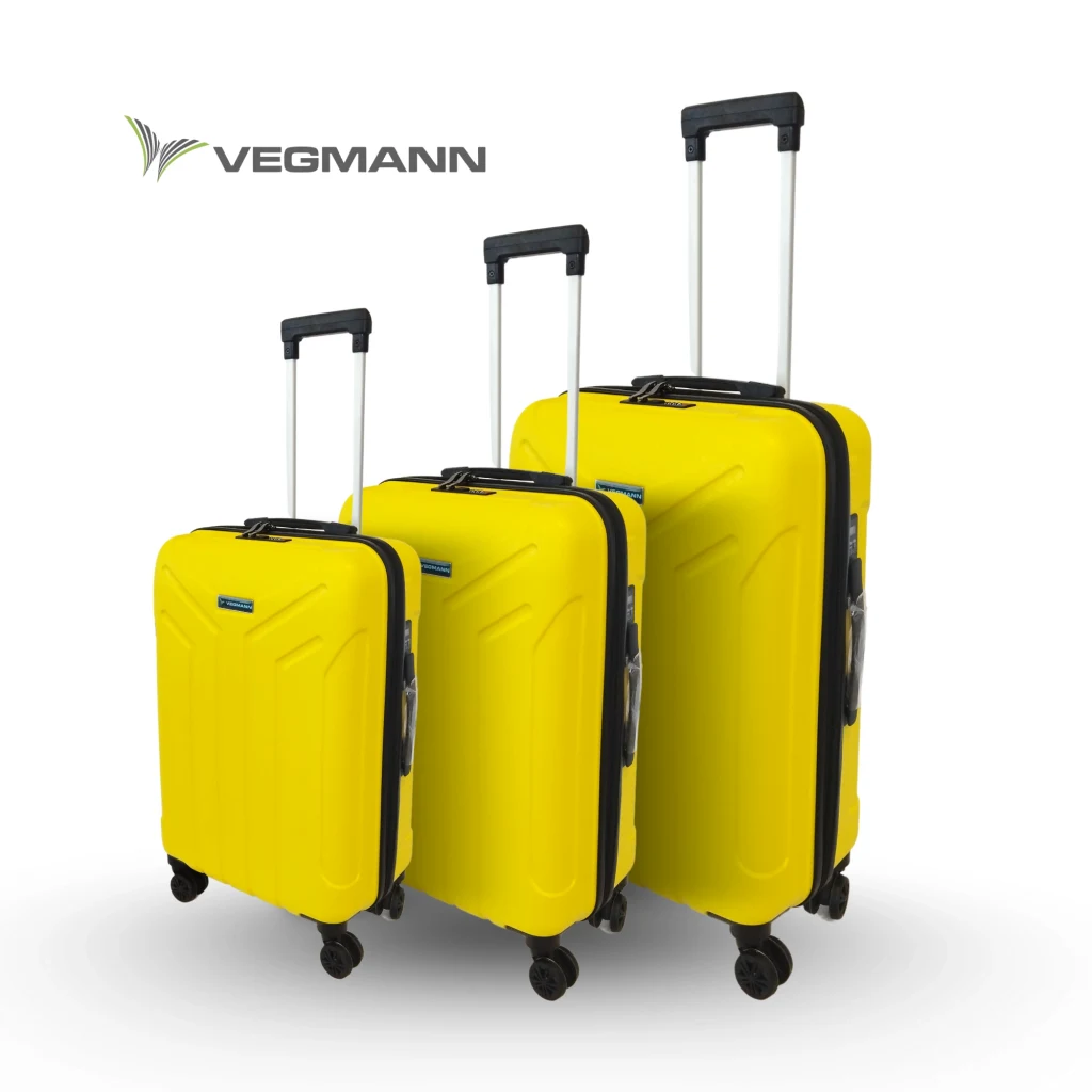 Vegmann Tartılı Scavel Sarı 3 lü Valiz Seti