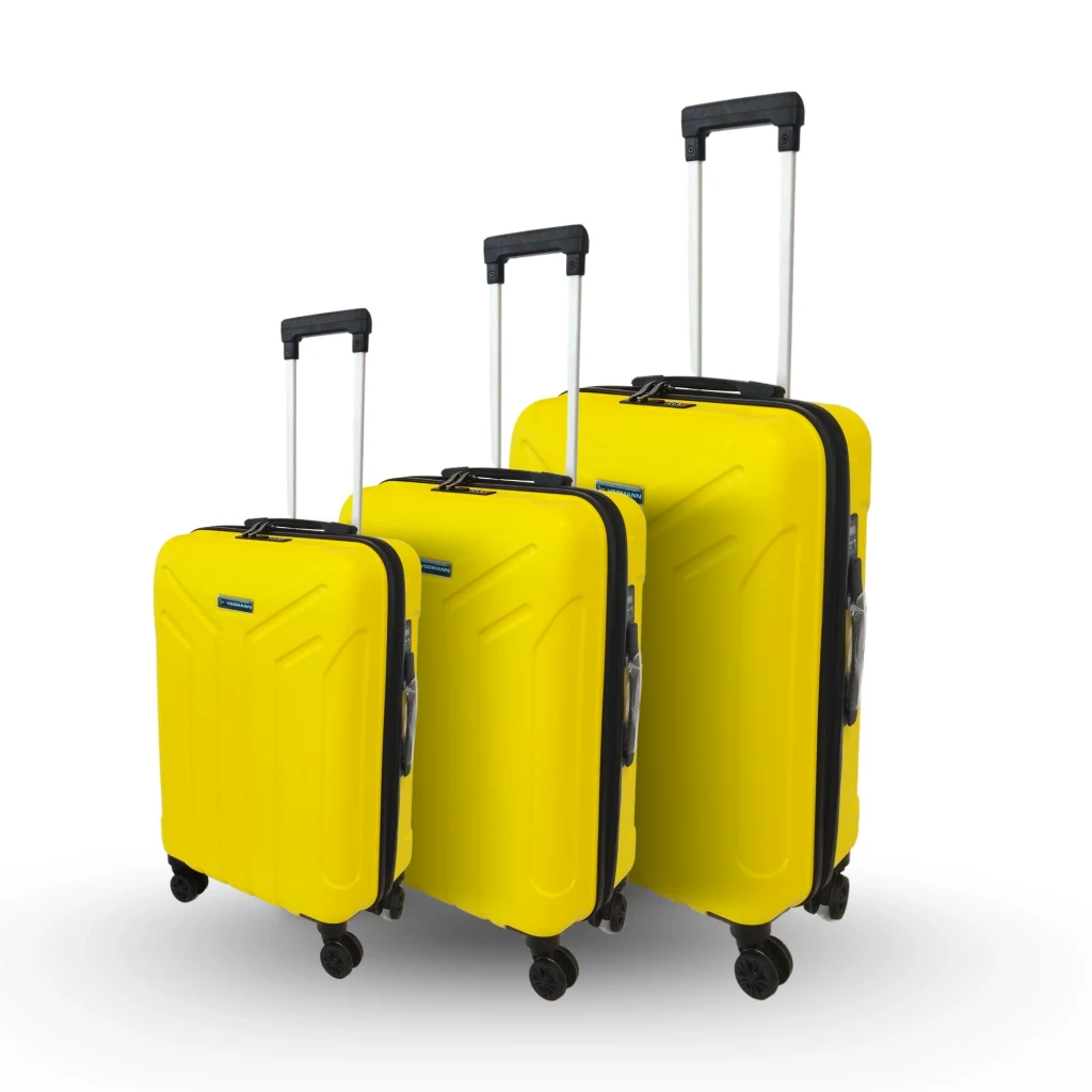 Vegmann Tartılı Scavel Sarı 3 lü Valiz Seti