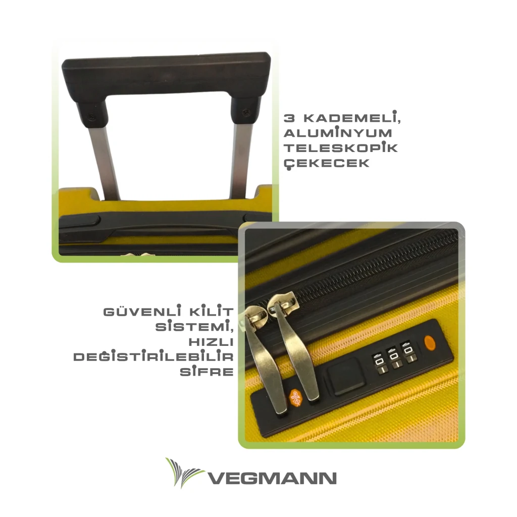 Vegmann Self-Weighed Scavel Yellow Medium Suitcase