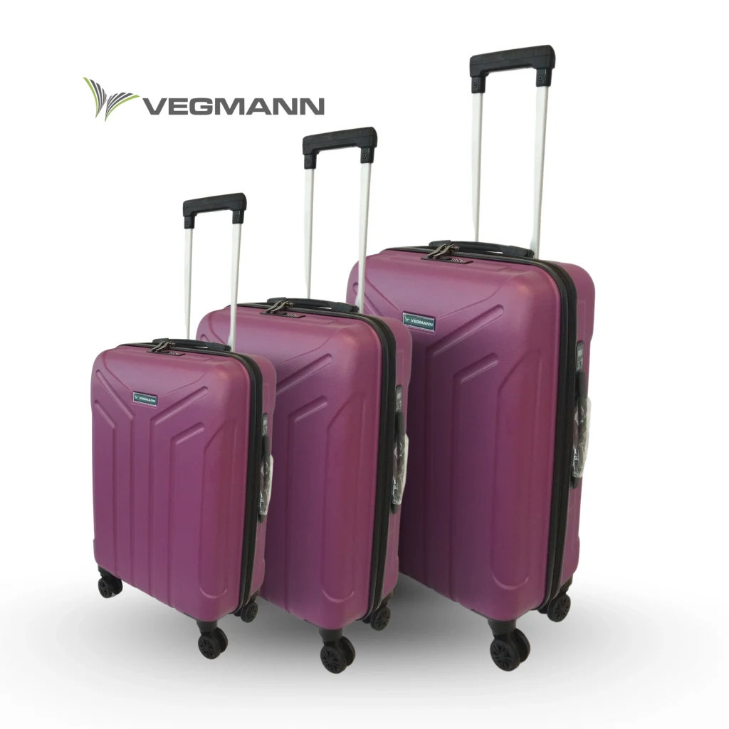 Vegmann Tartılı Scavel Violet 3 lü Valiz Seti