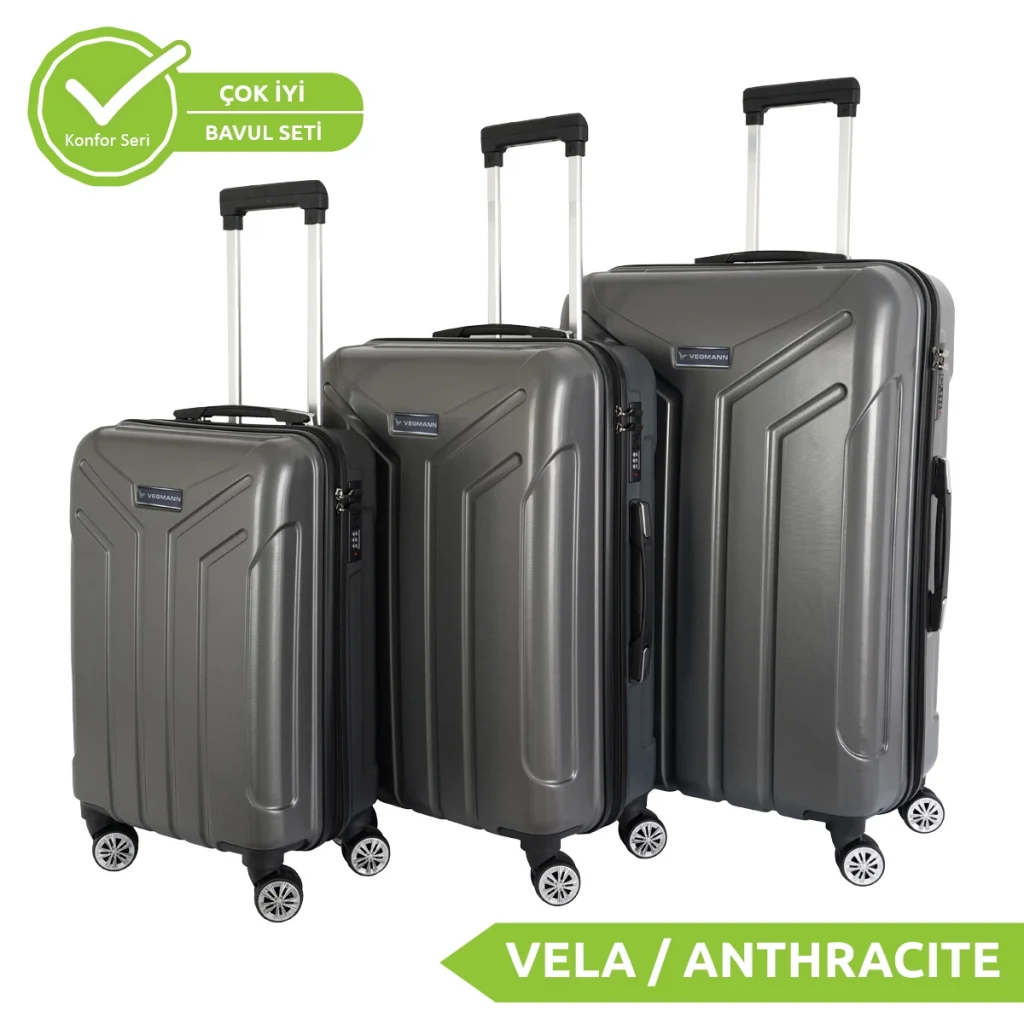 Vegmann Vela Antrasit 3lü Valiz Seti