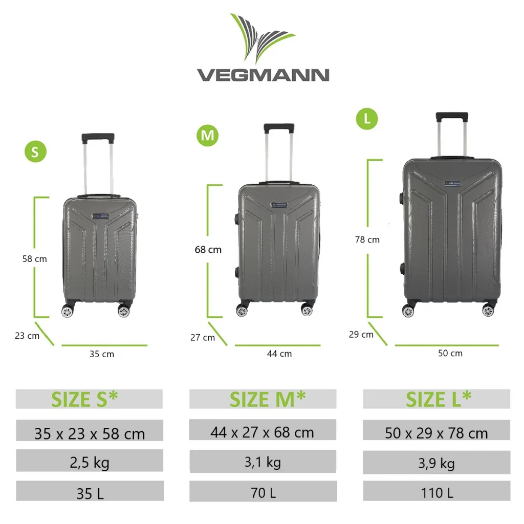 Vegmann Vela Antrasit 3lü Valiz Seti