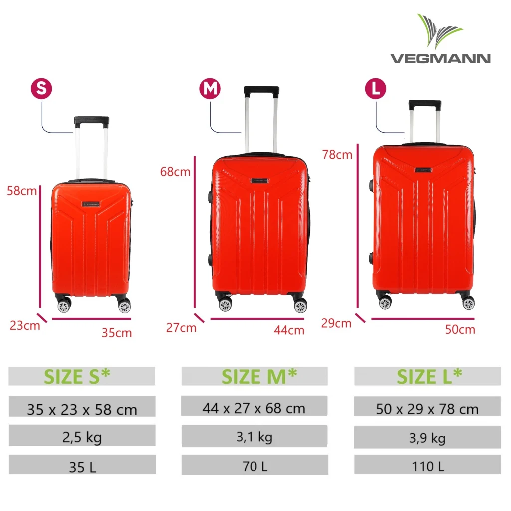 Vegmann Vela Kırmızı 3lü Valiz Seti