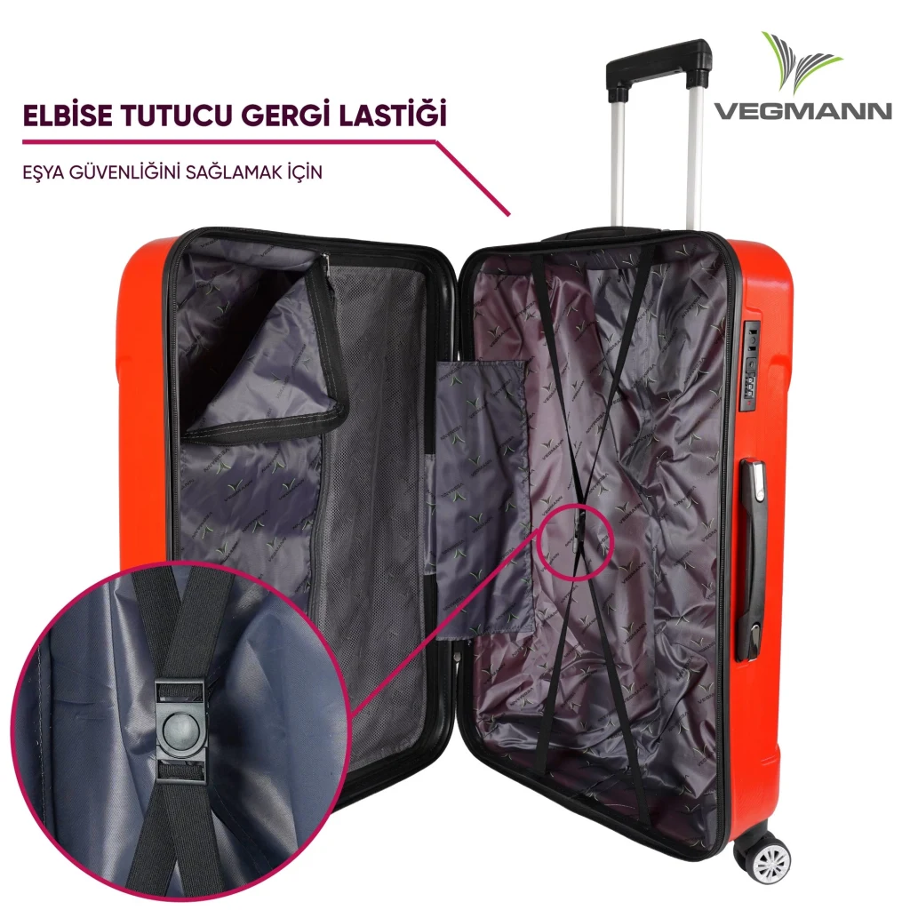 Vegmann Vela Kırmızı Orta Boy Valiz