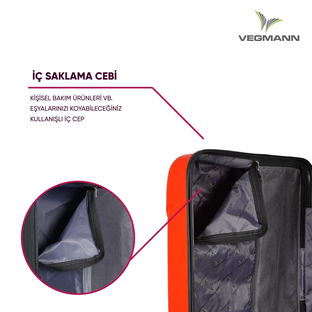 Vegmann Vela Kırmızı Orta Boy Valiz