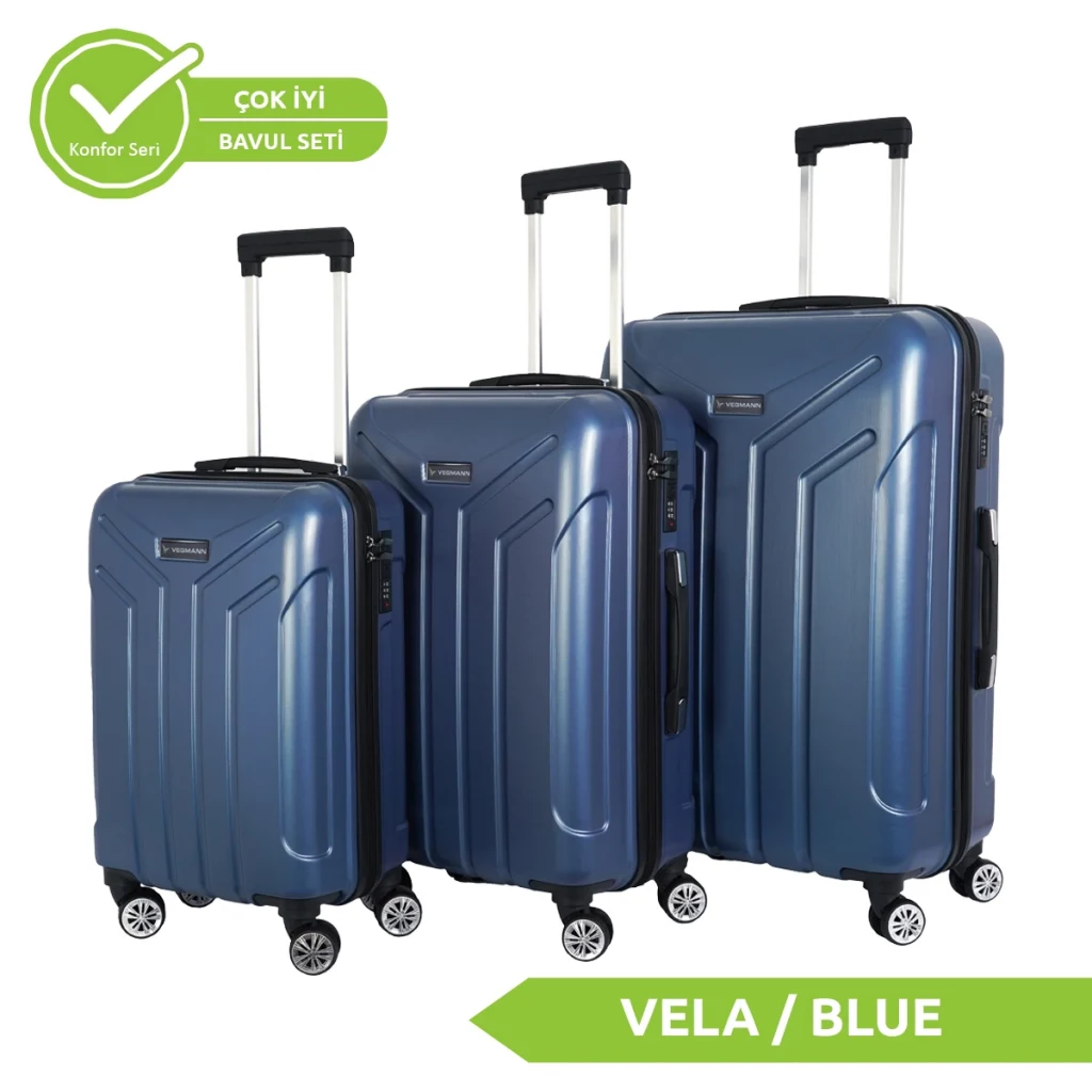Vegmann Vela Mavi 3lü Valiz Seti