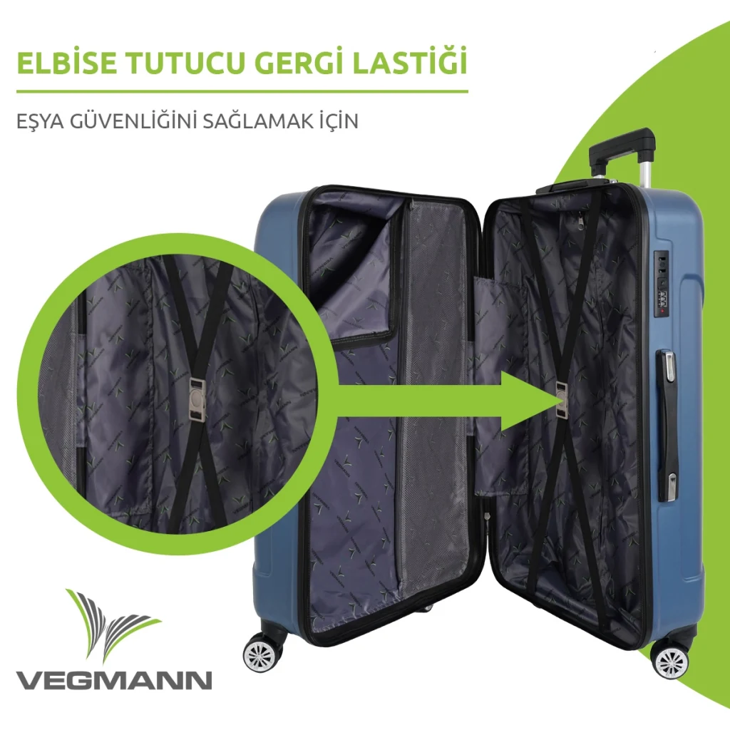 Vegmann Vela Mavi Orta Boy Valiz