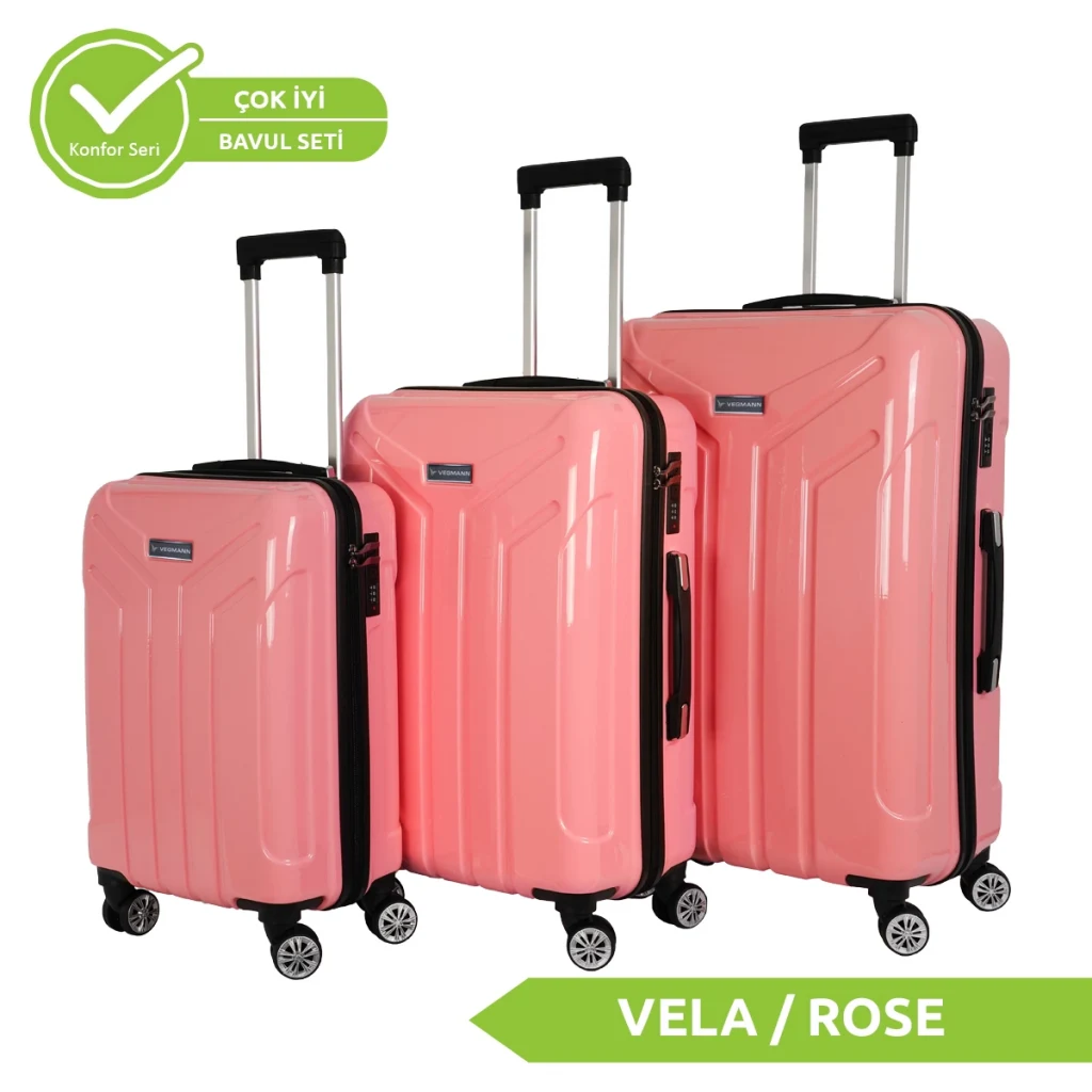 Vegmann Vela Pembe 3lü Valiz Seti