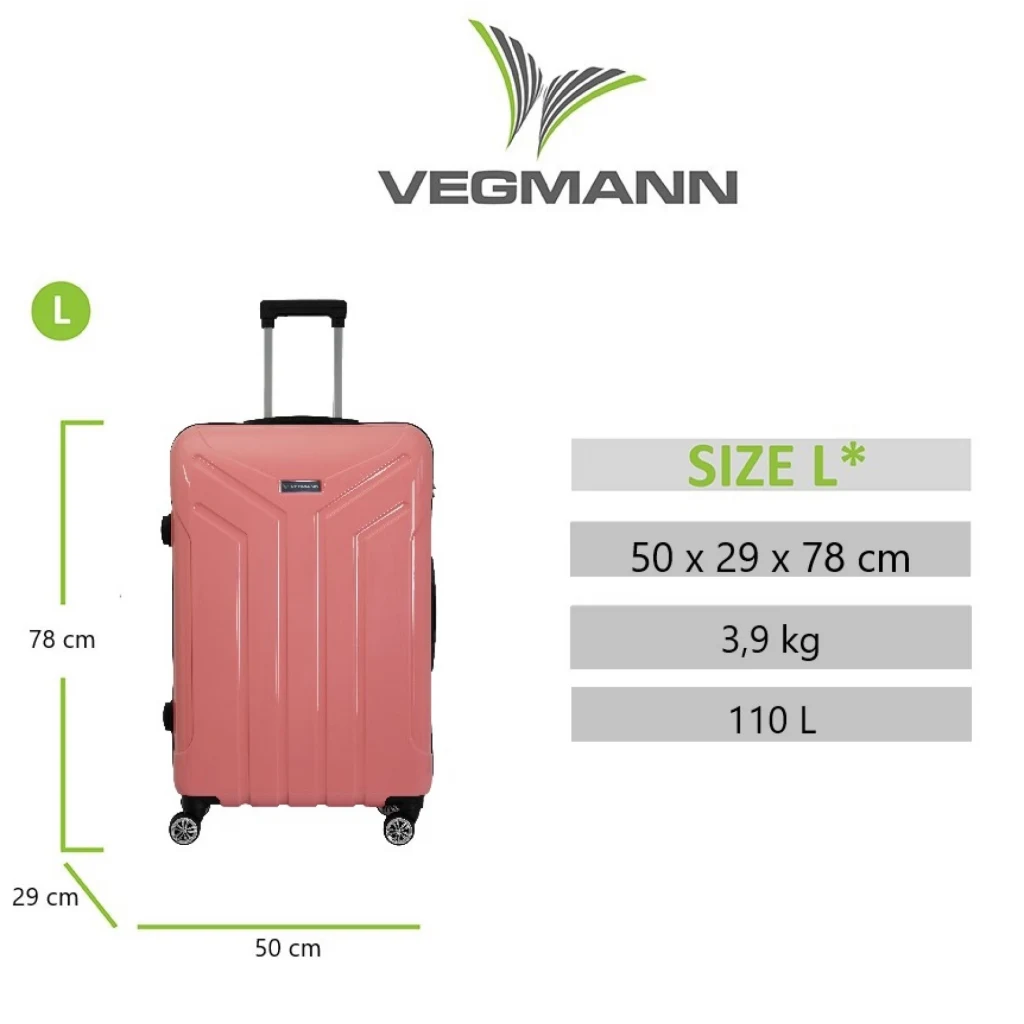 Vegmann Vela Pembe Büyük Boy Valiz