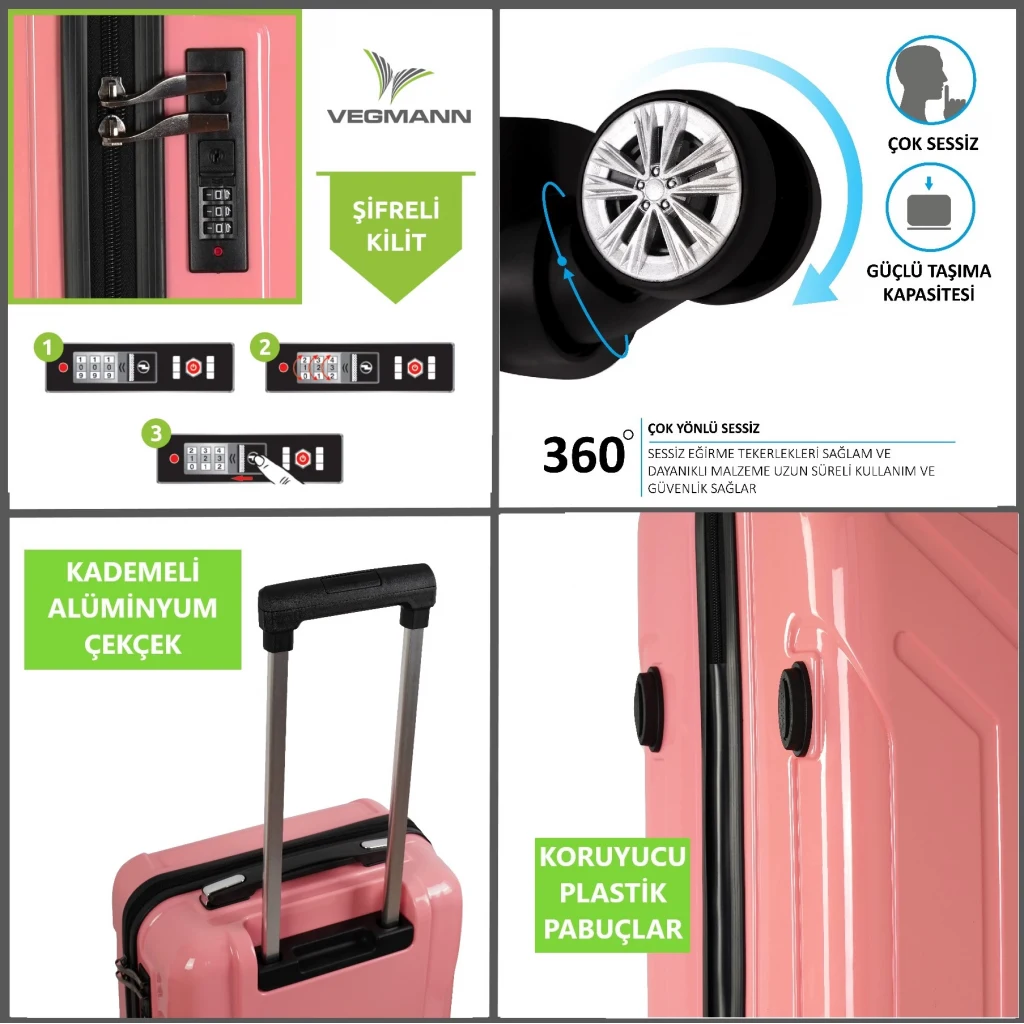 Vegmann Vela Pembe Kabin Boy Valiz