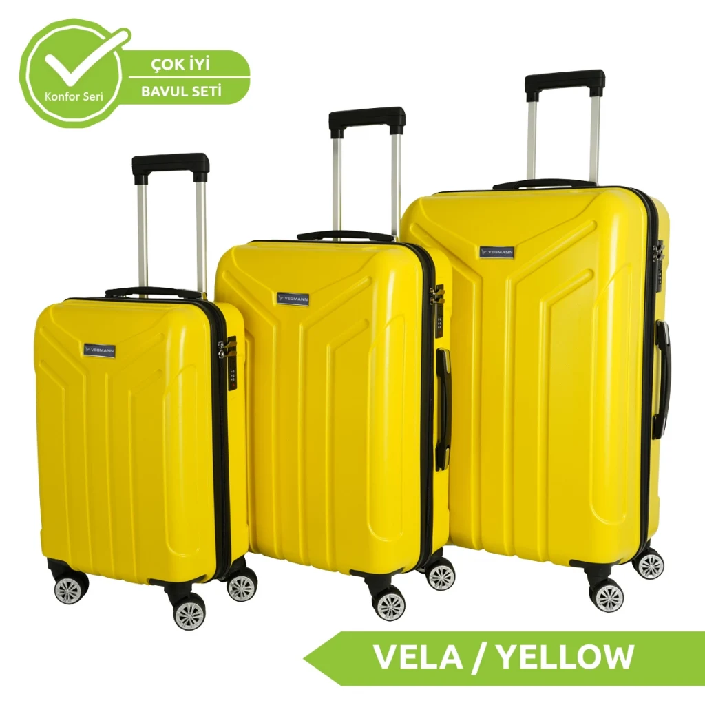 Vegmann Vela Sarı 3lü Valiz Seti