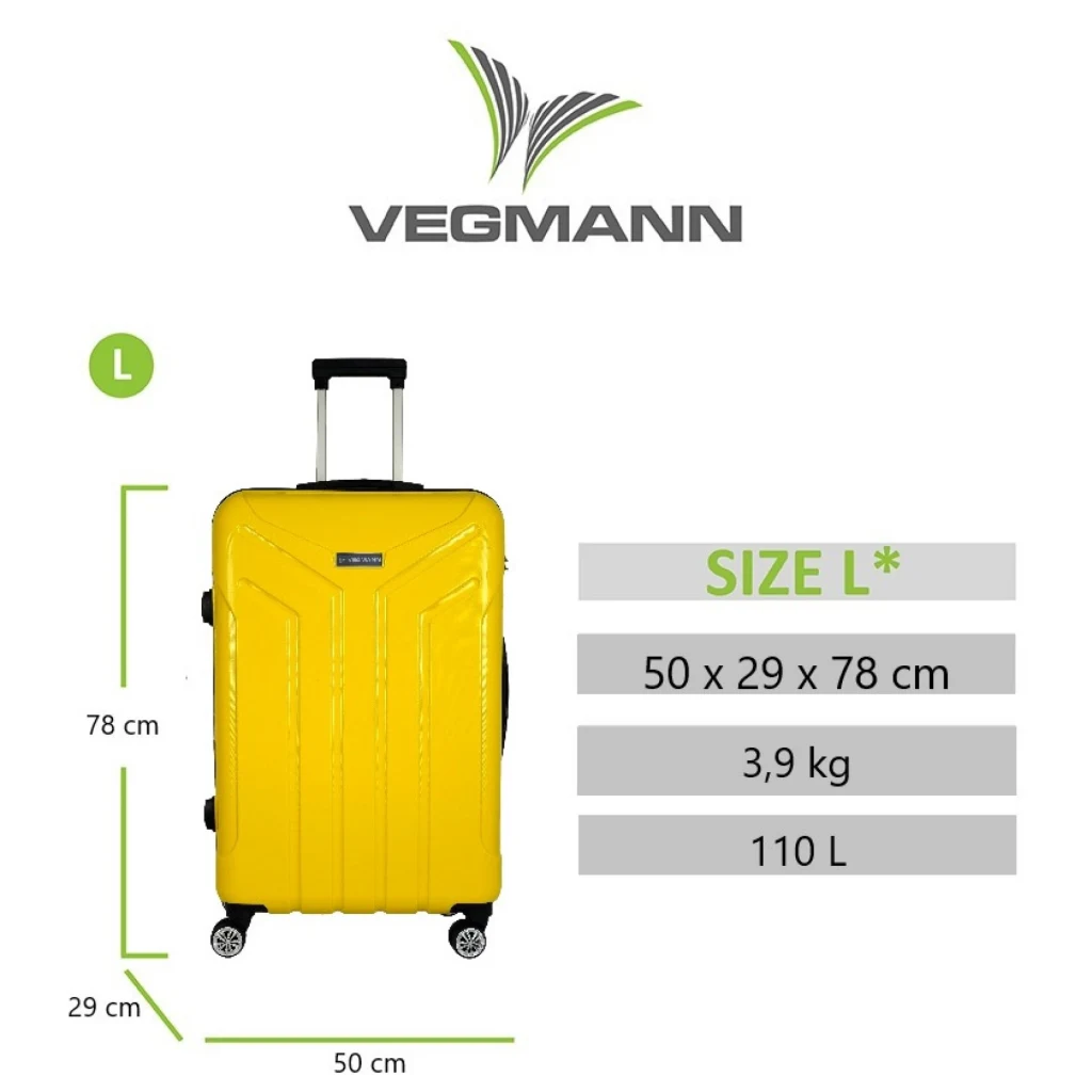Vegmann Vela Sarı Büyük Boy Valiz