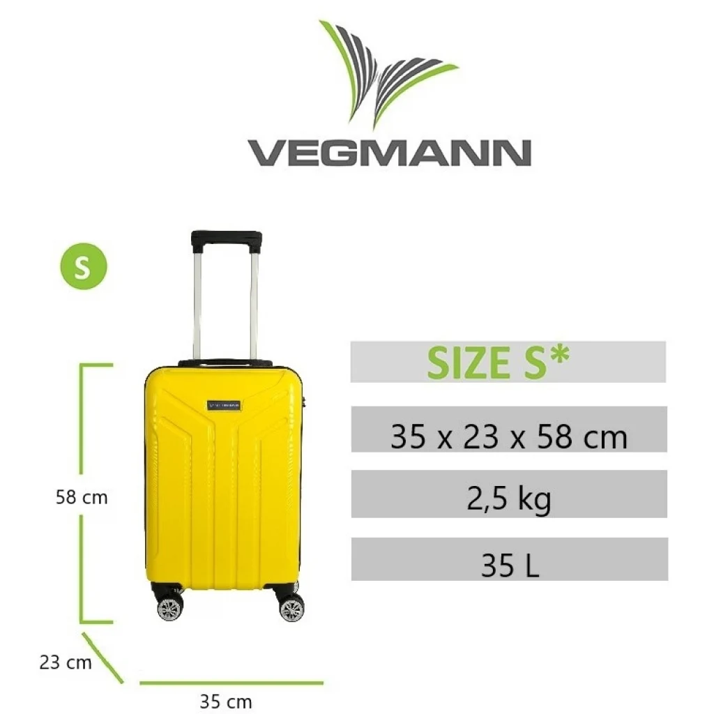 Vegmann Vela Sarı Kabin Boy Valiz