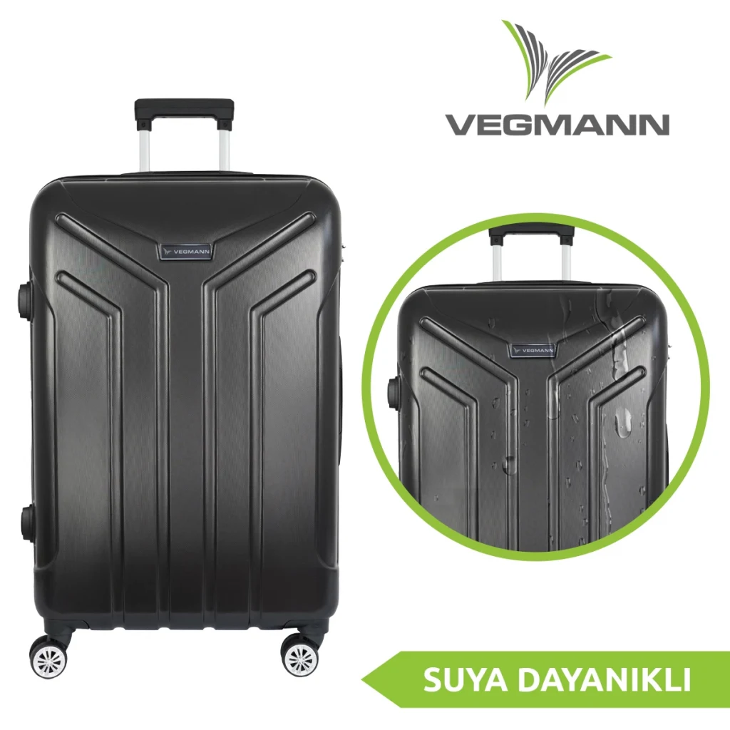 Vegmann Vela Siyah 3lü Valiz Seti