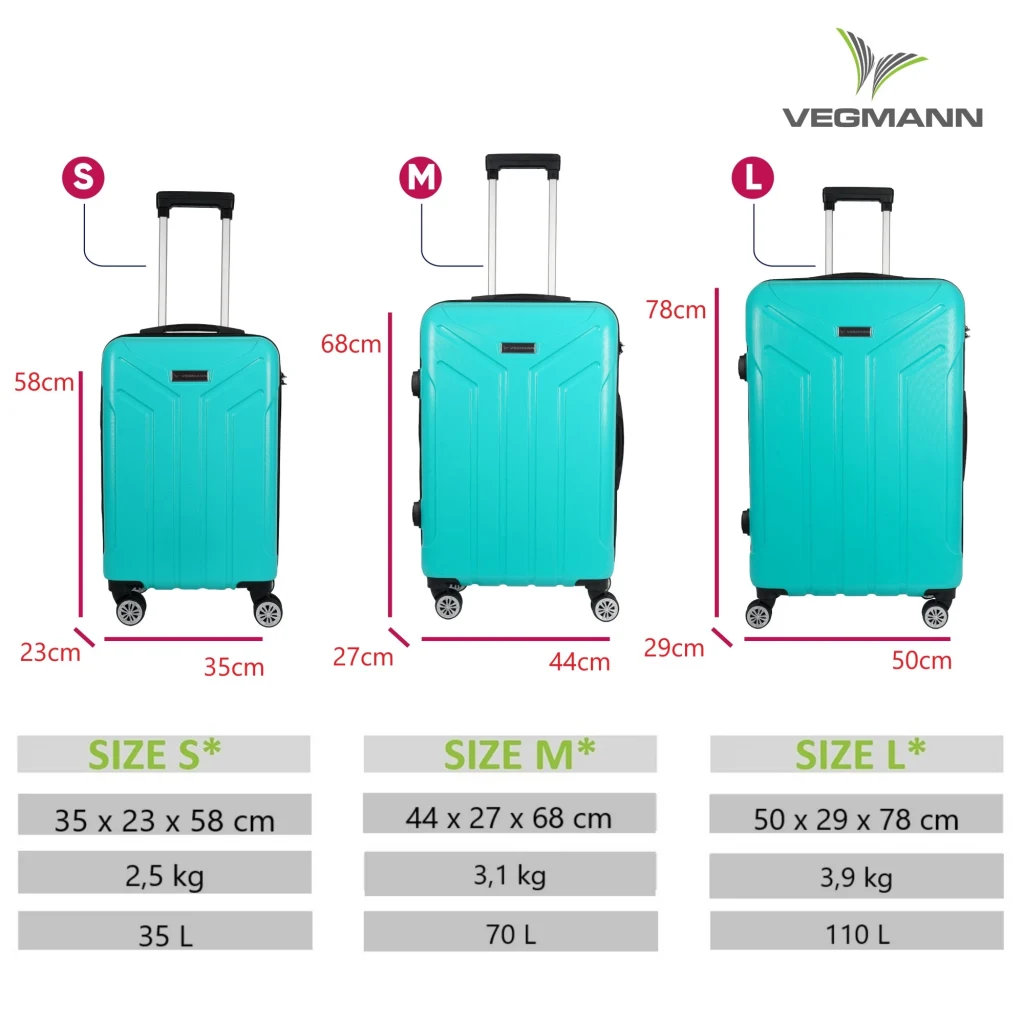 Vegmann Vela Su Yeşili 3lü Valiz seti