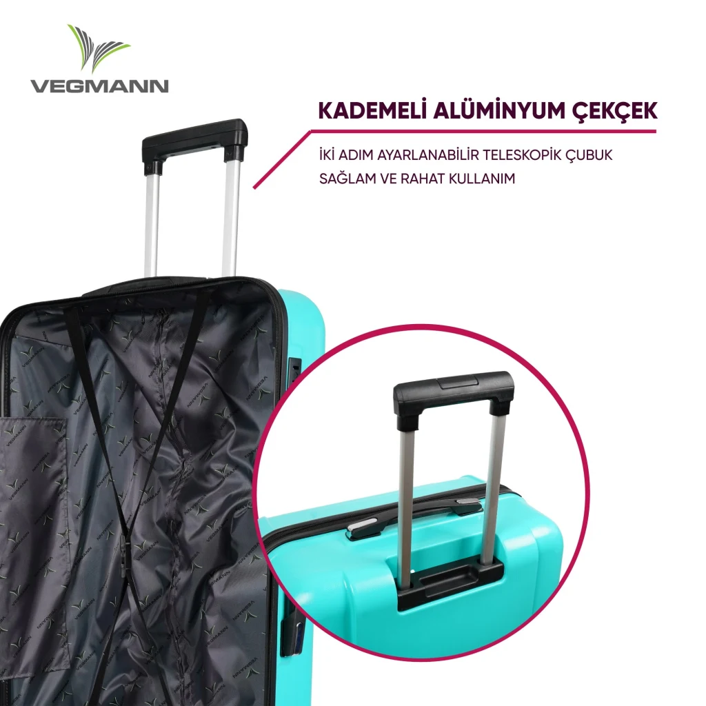 Vegmann Vela Su Yeşili 3lü Valiz seti