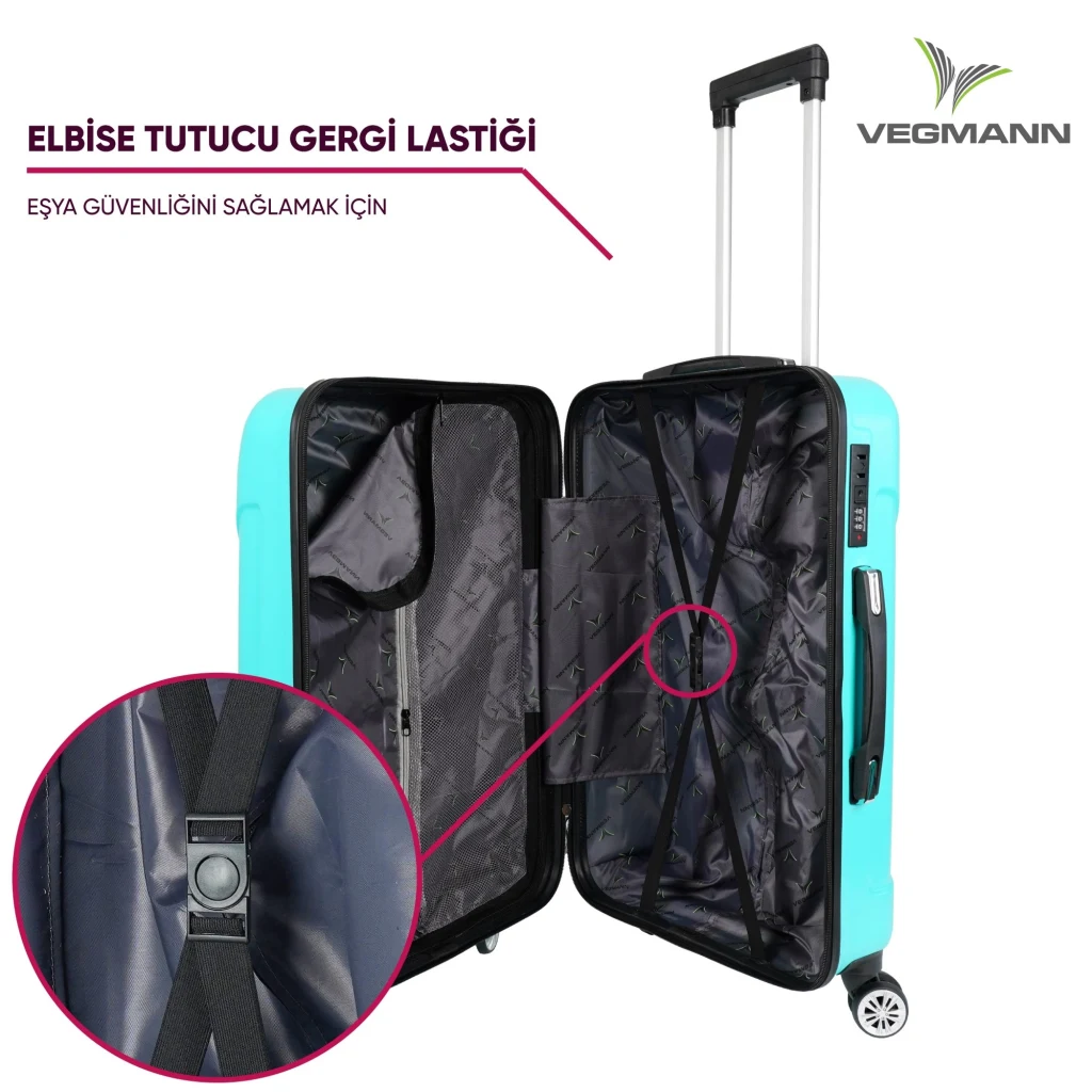Vegmann Vela Su Yeşili 3lü Valiz seti