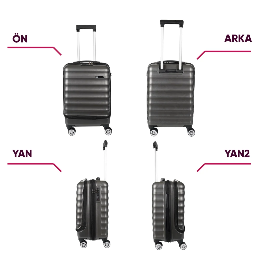 Vegmann Wave Laptop Bölmeli Antrasit Kabin Boy Valiz