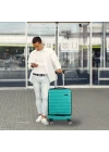 Vegmann Wave Laptop Bölmeli Su Yeşili Kabin Boy Valiz