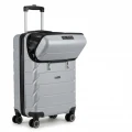 Vegmann Avalon Laptop Bölmeli PP Kırılmaz Gri Kabin Boy Valiz