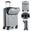Vegmann Avalon Laptop Bölmeli PP Kırılmaz Gri Kabin Boy Valiz