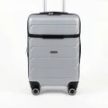 Vegmann Avalon Laptop Bölmeli PP Kırılmaz Gri Kabin Boy Valiz