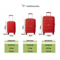 Vegmann Polipropilen (PP) Atlas Kırmızı 3lü Valiz Seti