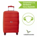 Vegmann Polipropilen (PP) Atlas Kırmızı Büyük Boy Valiz
