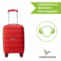 Vegmann Polipropilen (PP) Atlas Kırmızı Kabin Boy Valiz